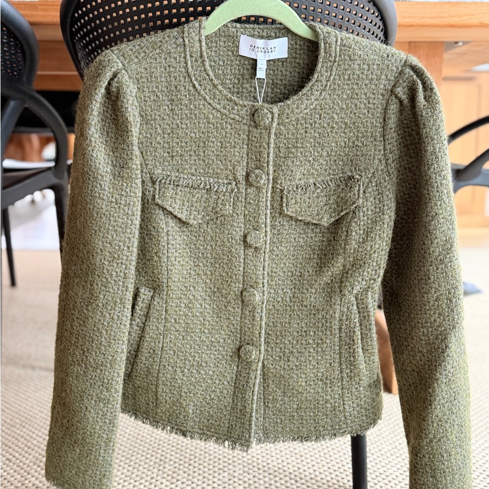 Chic Derek Lam Green Tweed Blazer